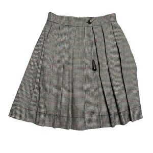 NWT New $78 Belati Gingham Pleated Wrap Skirt Size 12